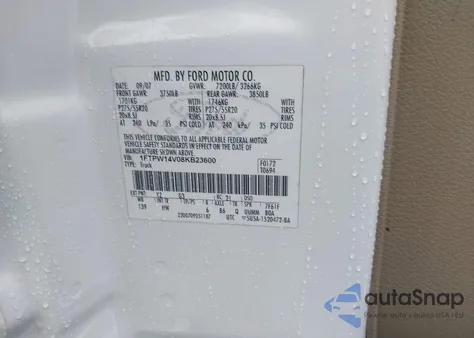 2008 Ford F-150 Lariat from USA, damaged, VIN 1FTPW14V08KB23600